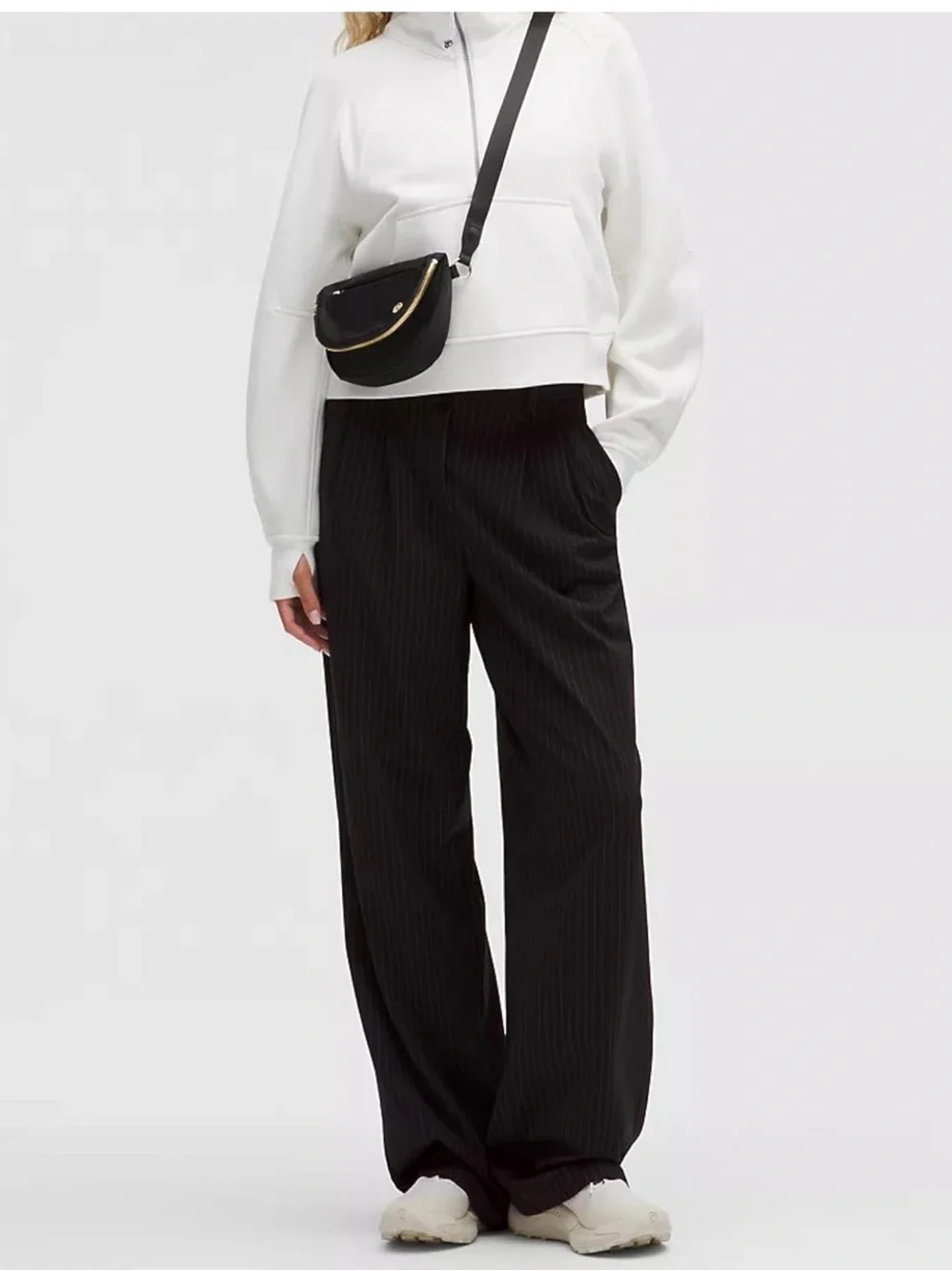 Lululemon Black Crossbody Bag with Gold Hardware